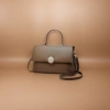 Brown genuine leather handbag, simple commuting single-shoulder bag for women, large-capacity tote bag details Picture